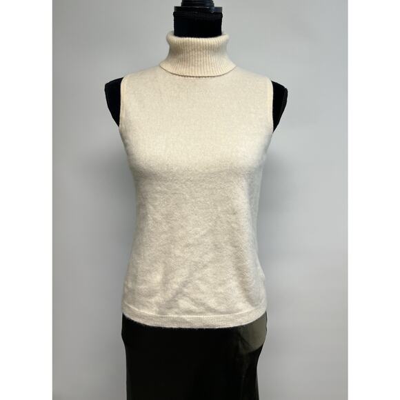 Lord & Taylor 100% Cashmere 2 Ply Sleeveless Sweater Turtleneck Large Classic - Picture 1 of 9